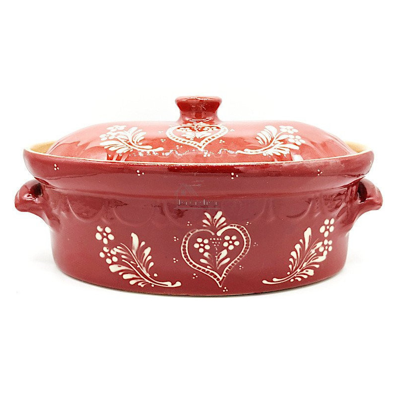 Terrine à Baeckeoffe Soufflenheim rouge Coeur 37 cm