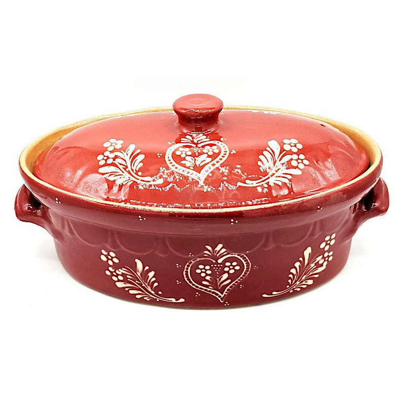 Terrine à Baeckeoffe Soufflenheim rouge Coeur 37 cm