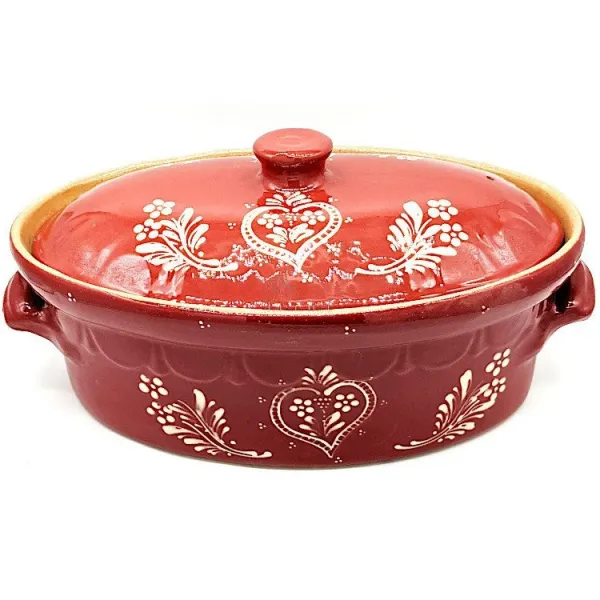 Terrine Baeckeoffe Soufflenheim rot Herz 37 cm