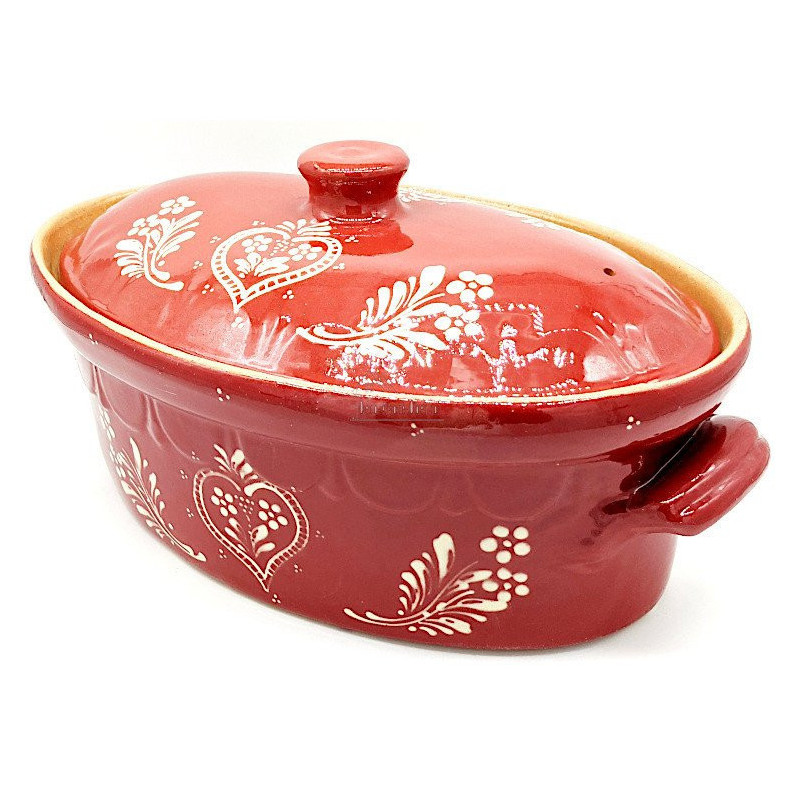 Terrine à Baeckeoffe Soufflenheim rouge Coeur 37 cm