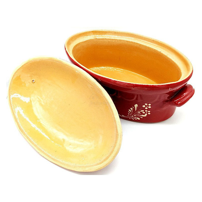 Terrine à Baeckeoffe Soufflenheim rouge Coeur 37 cm