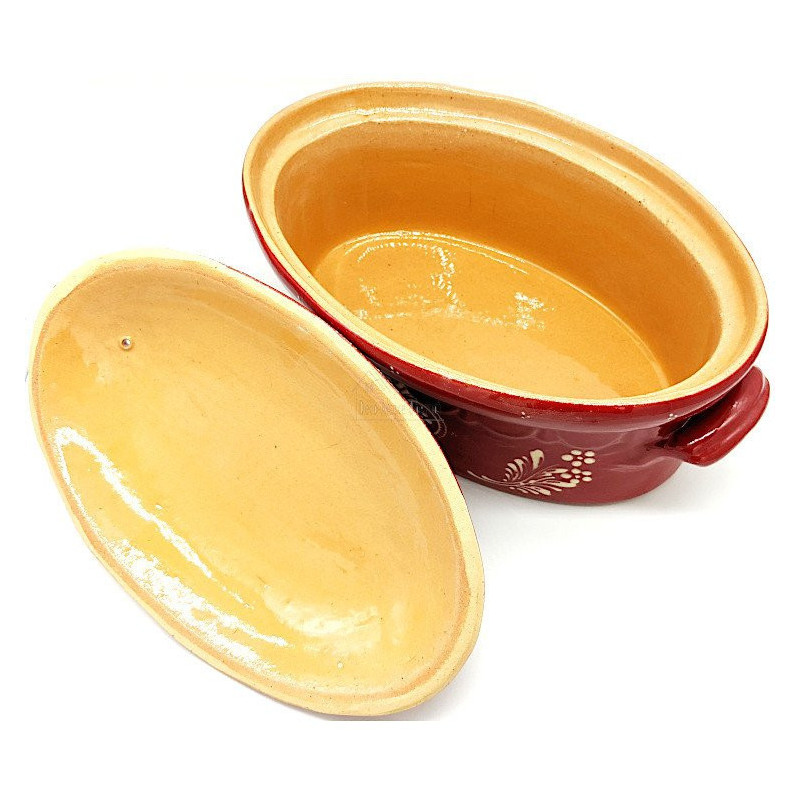 Terrine à Baeckeoffe Soufflenheim rouge Coeur 37 cm