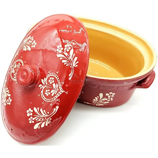 Terrine à Baeckeoffe Soufflenheim rouge Cœur 40 cm