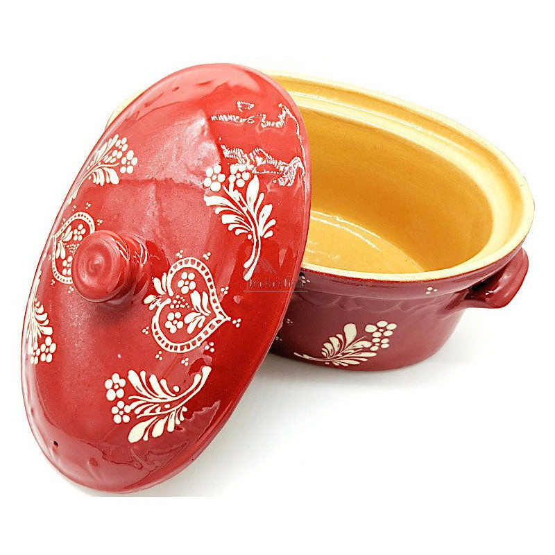 Terrine à Baeckeoffe Soufflenheim rouge Coeur 40 cm