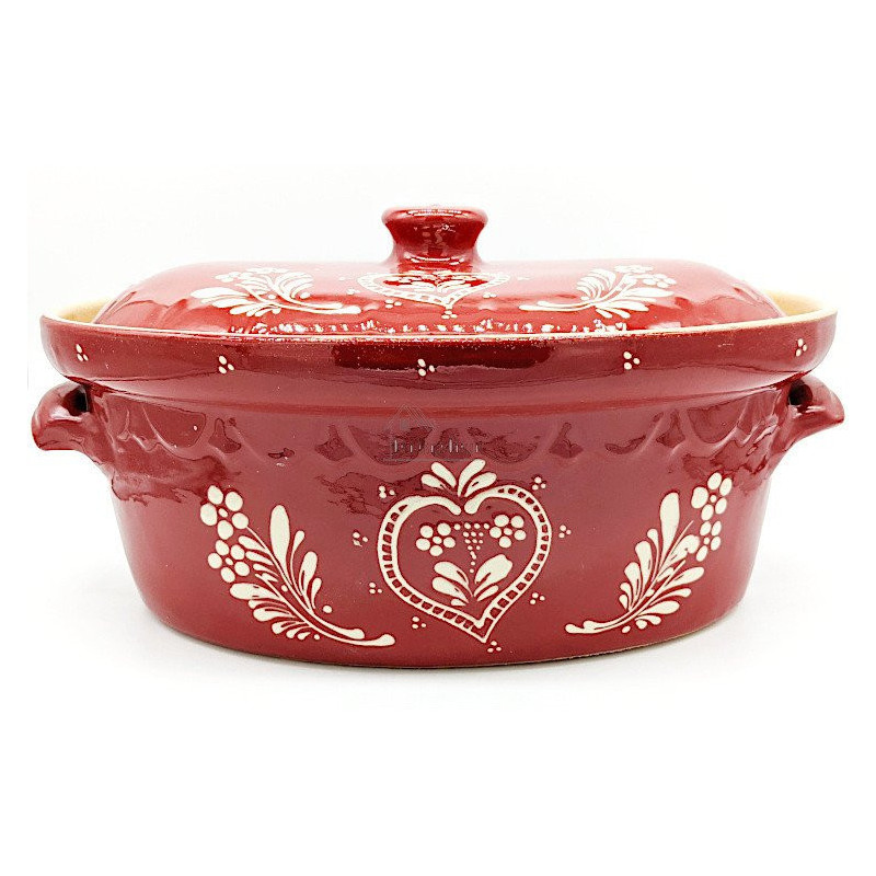 Terrine à Baeckeoffe Soufflenheim rouge Coeur 40 cm