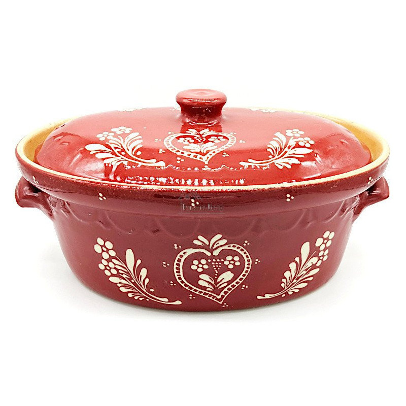 Terrine à Baeckeoffe Soufflenheim rouge Coeur 40 cm