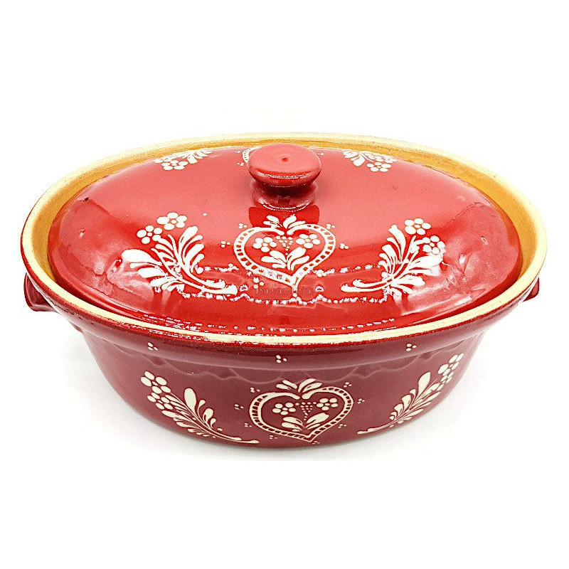Terrine à Baeckeoffe Soufflenheim rouge Coeur 40 cm