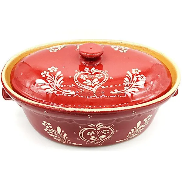 Terrine à Baeckeoffe Soufflenheim rouge Coeur 40 cm