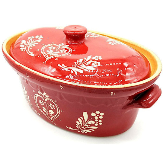 Terrine Baeckeoffe Soufflenheim rot Herz 40 cm