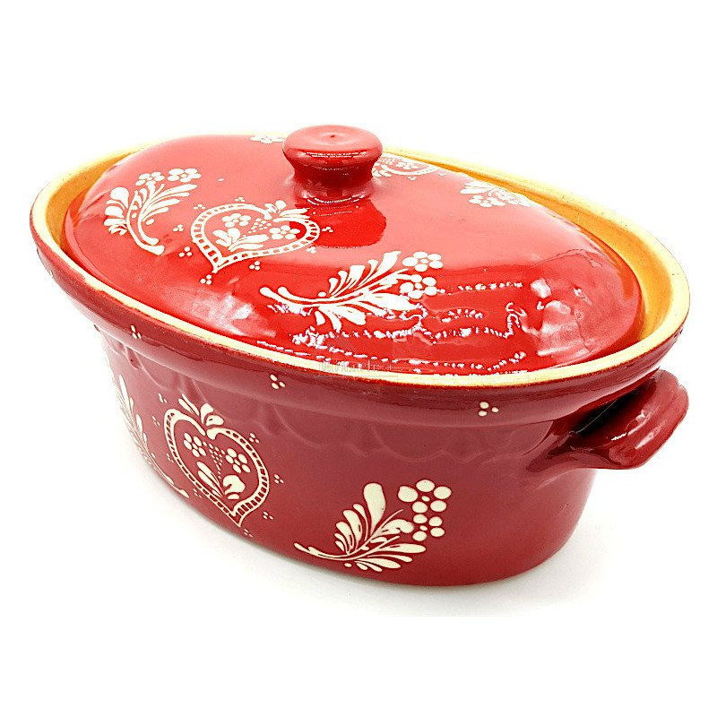 Terrine à Baeckeoffe Soufflenheim rouge Coeur 40 cm