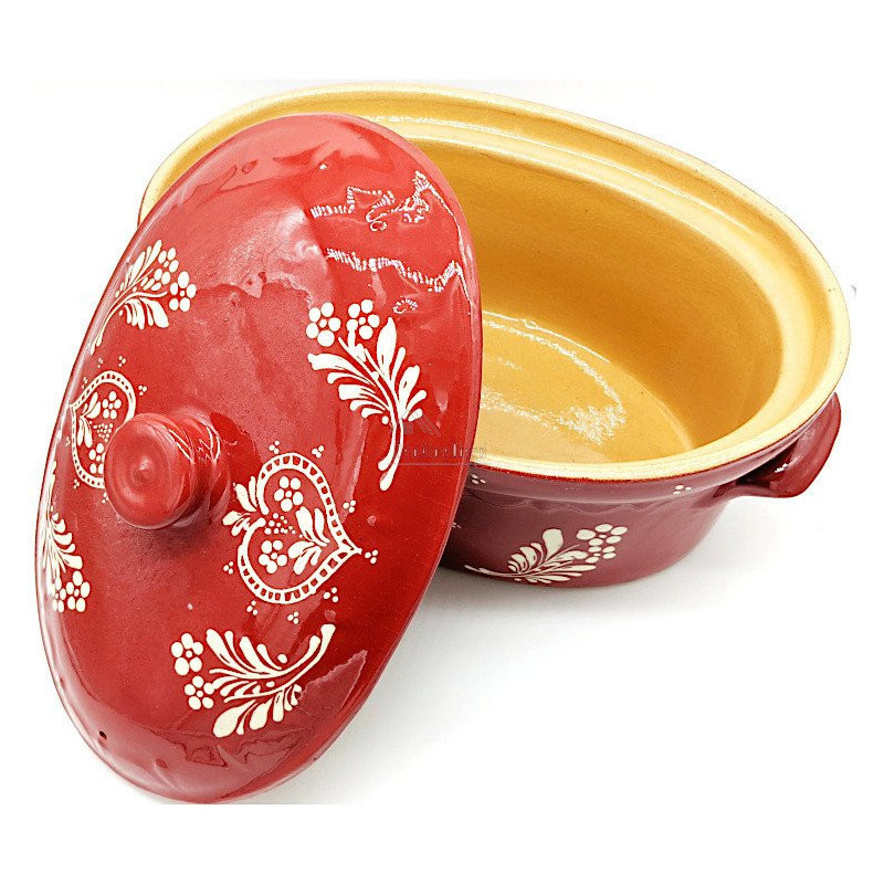 Terrine à Baeckeoffe Soufflenheim rouge Coeur 40 cm