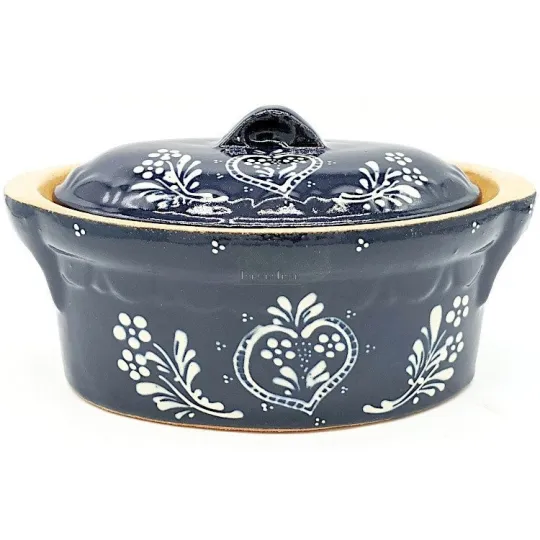 Terrine à Baeckeoffe Bleu de Soufflenheim Coeur 21 cm