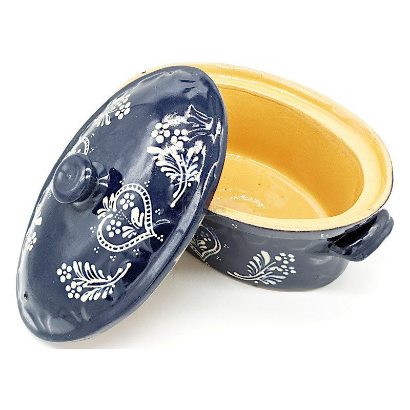Soufflenheim Blaue Baeckeoffe Terrine Herz 30 cm