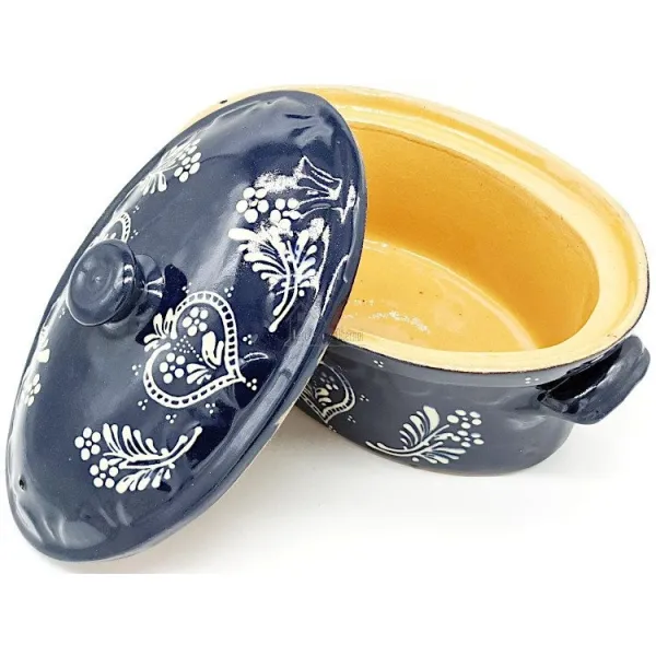 Soufflenheim Blaue Baeckeoffe Terrine Herz 30 cm