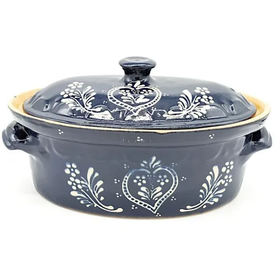 Terrine à Baeckeoffe Bleu de Soufflenheim Coeur 30 cm