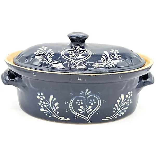 Terrine à Baeckeoffe Bleu de Soufflenheim Coeur 30 cm