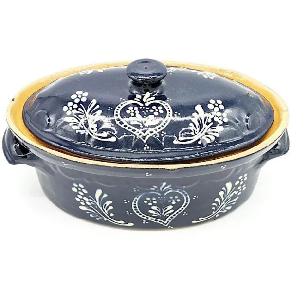 Terrine à Baeckeoffe Bleu de Soufflenheim Coeur 30 cm