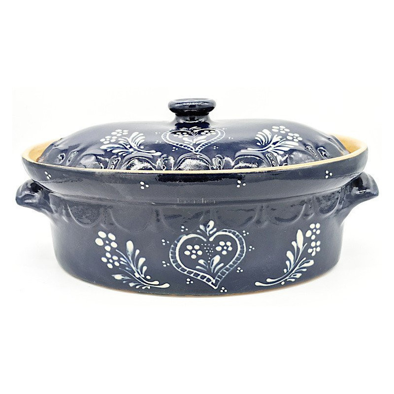 Soufflenheim Blaue Baeckeoffe Terrine Herz 37 cm