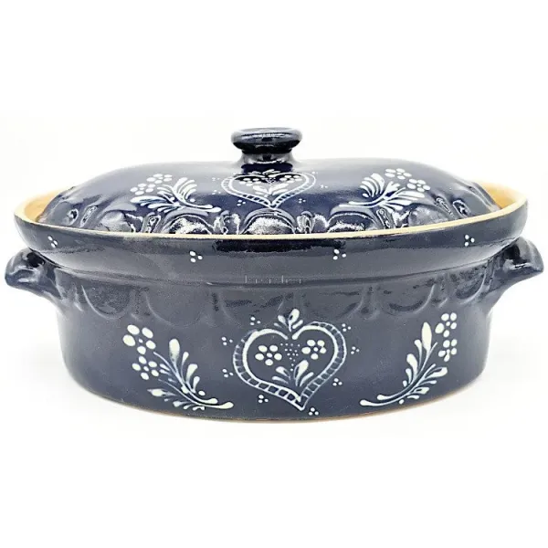 Soufflenheim Blaue Baeckeoffe Terrine Herz 37 cm