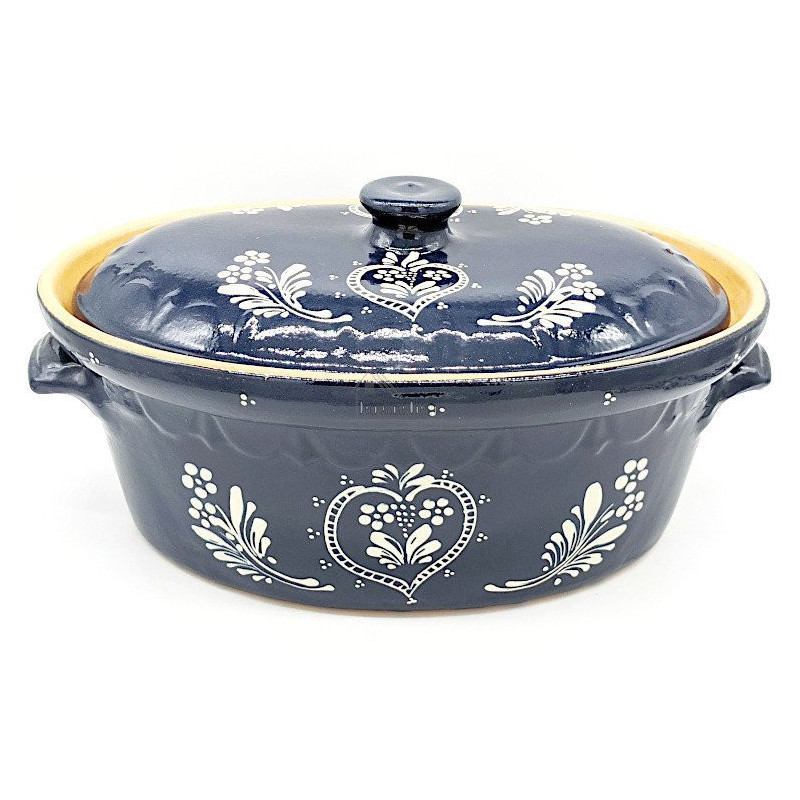 Soufflenheim Blaue Baeckeoffe Terrine Herz 40 cm