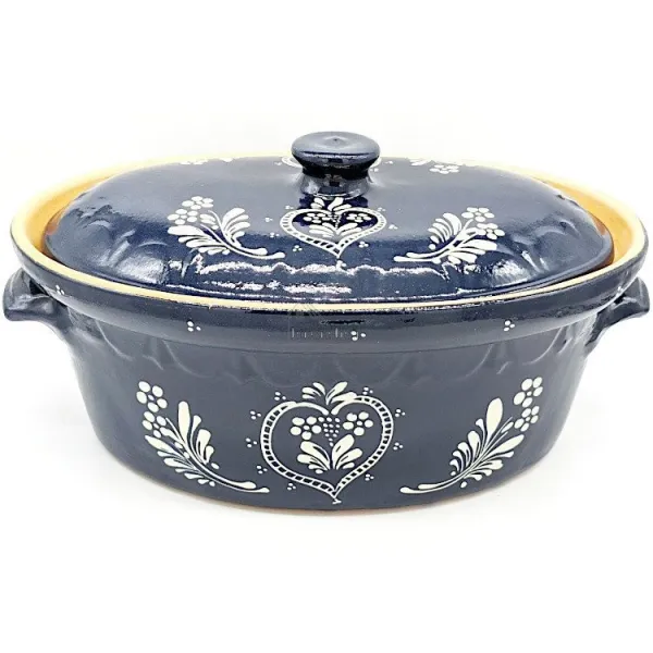 Soufflenheim Blaue Baeckeoffe Terrine Herz 40 cm