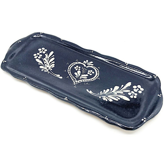 Blue Cake Dish from Soufflenheim Heart
