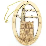 Strasbourg Cathedral oval wood decoration to hang