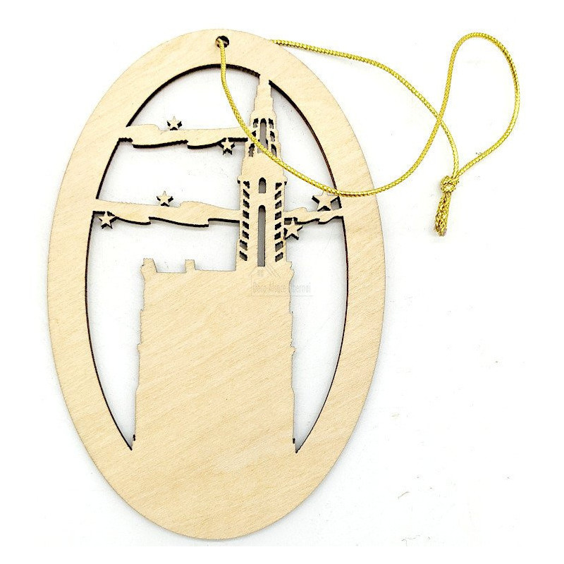 Strasbourg Cathedral oval wood decoration to hang