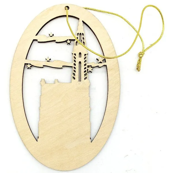 Strasbourg Cathedral oval wood decoration to hang