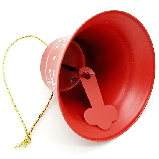 Hangklokje in Rood Metaal met Kersversiering