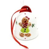 Maitele Ceramic Bell with Alsatian Gingerbread Decor