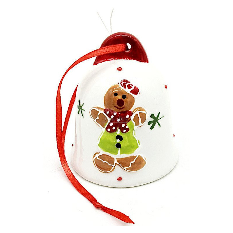 Maitele Ceramic Bell with Alsatian Gingerbread Decor