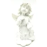 Statut Ange avec Ailes portant un Coussin en résine