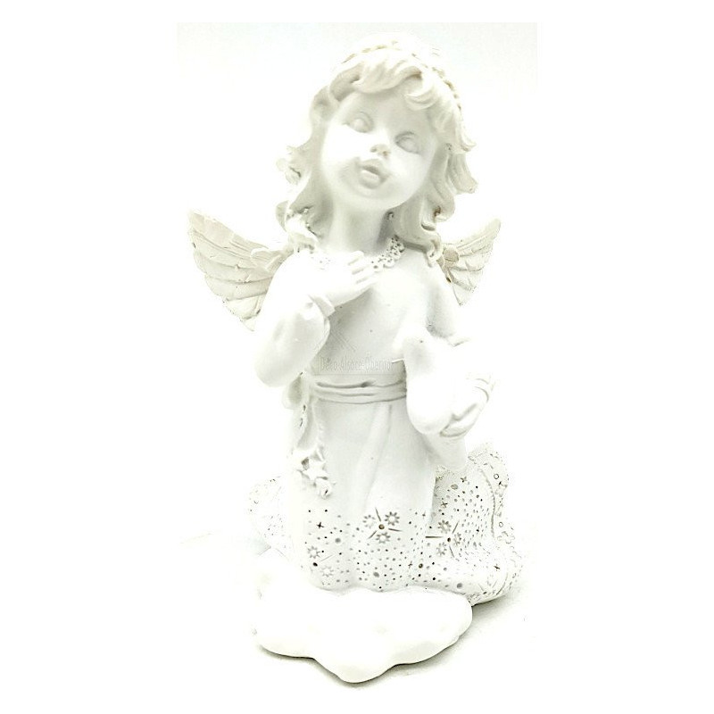Statut Ange avec Ailes portant un Coussin en résine