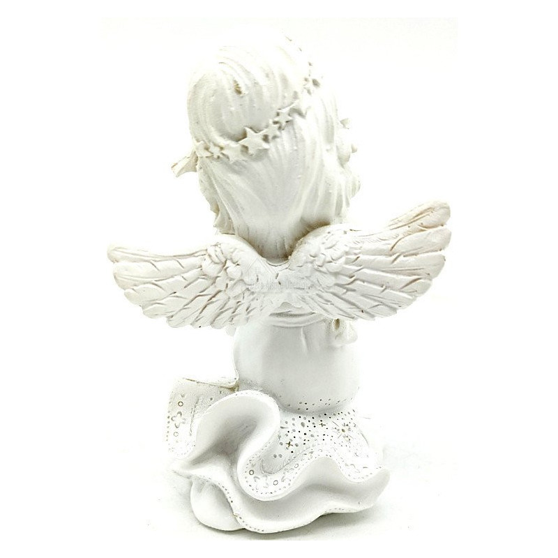 Statut Ange avec Ailes portant un Coussin en résine