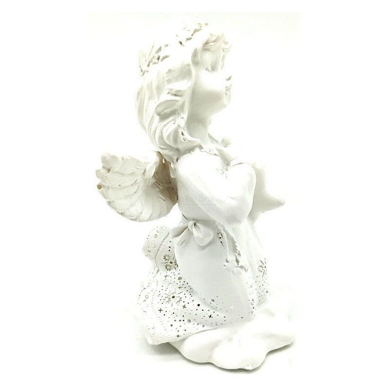 Statut Ange avec Ailes portant un Coussin en résine