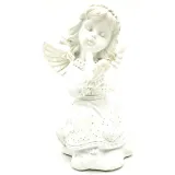 Status Angel with Wings Carrying a Resin Dove