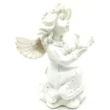 Status Angel with Wings Carrying a Resin Dove