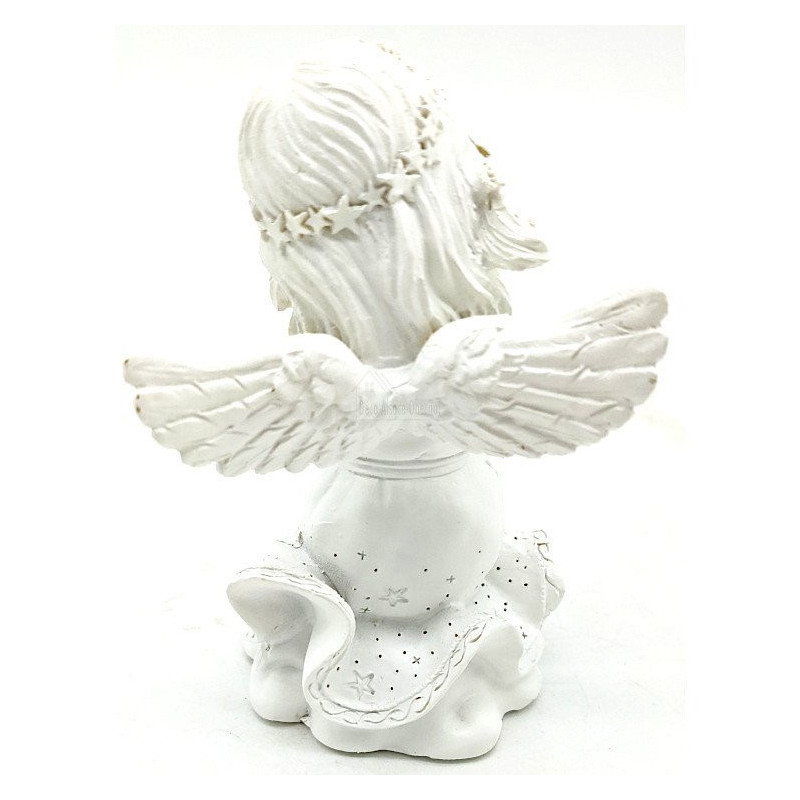 Status Angel with Wings Carrying a Resin Dove