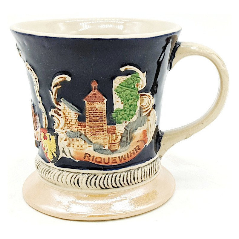 Tasse Tonkrug verziert mit elsässischen Städten
