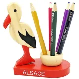 Set de 6 Crayons de papier en Couleurs support Cigogne d'Alsace