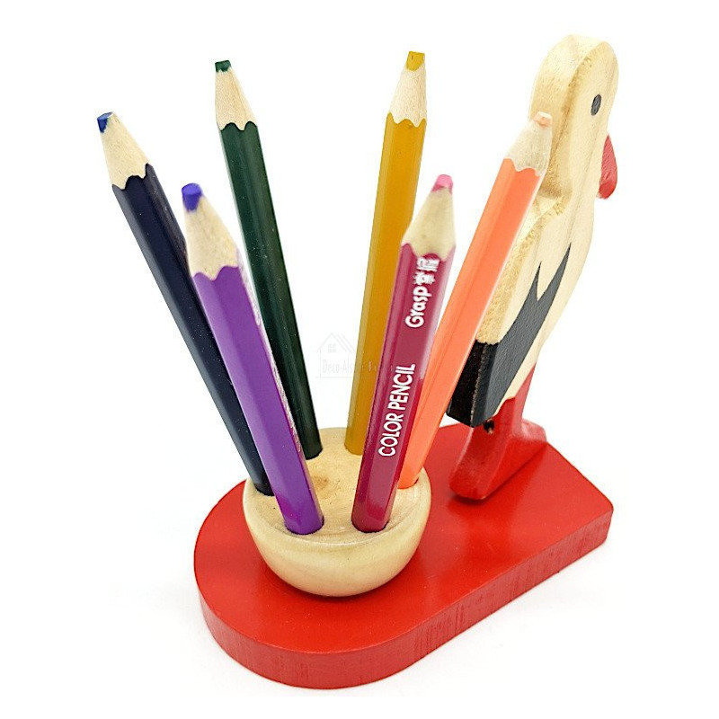 Set de 6 Crayons de papier en Couleurs support Cigogne d'Alsace