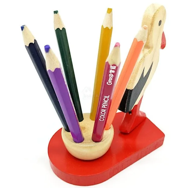Set de 6 Crayons de papier en Couleurs support Cigogne d'Alsace