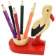 Set de 6 Crayons de papier en Couleurs support Cigogne d'Alsace
