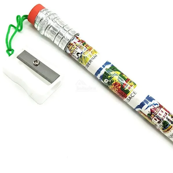 Maxi Crayon de papier avec Gomme et Taille Crayon décor Villes d'Alsace