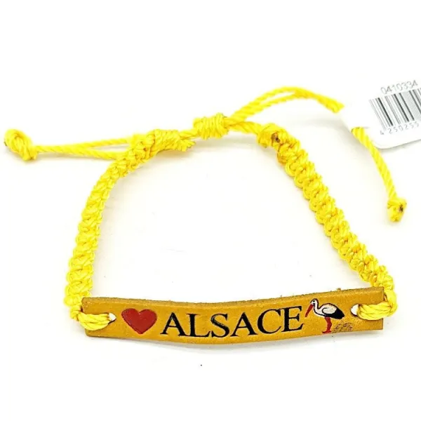 Fancy Yellow Sliding Bracelet Alsace Cigogne Leather
