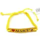 Bracelet coulissant Jaune fantaisie Cuir Alsace Cigogne