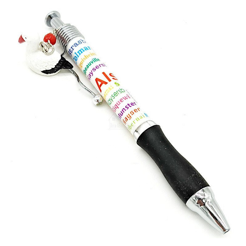 Stylo à Bille Alsace avec Breloque Cigogne