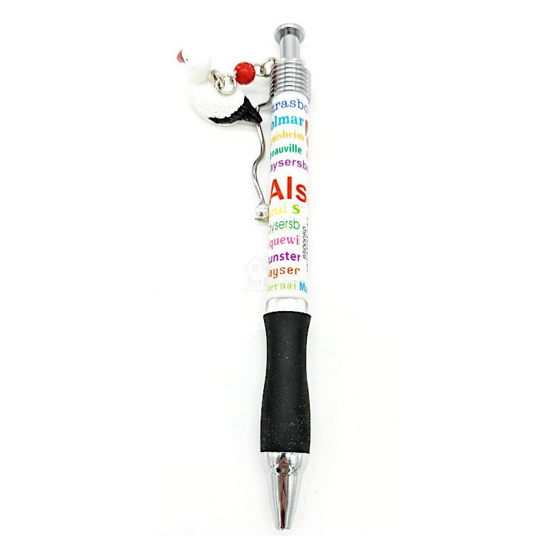 Stylo à Bille Alsace avec Breloque Cigogne