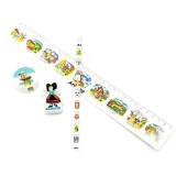 Papierstift-Set mit Radiergummi, Lineal und Bleistiftspitzer mit elsässischem Städtedekor